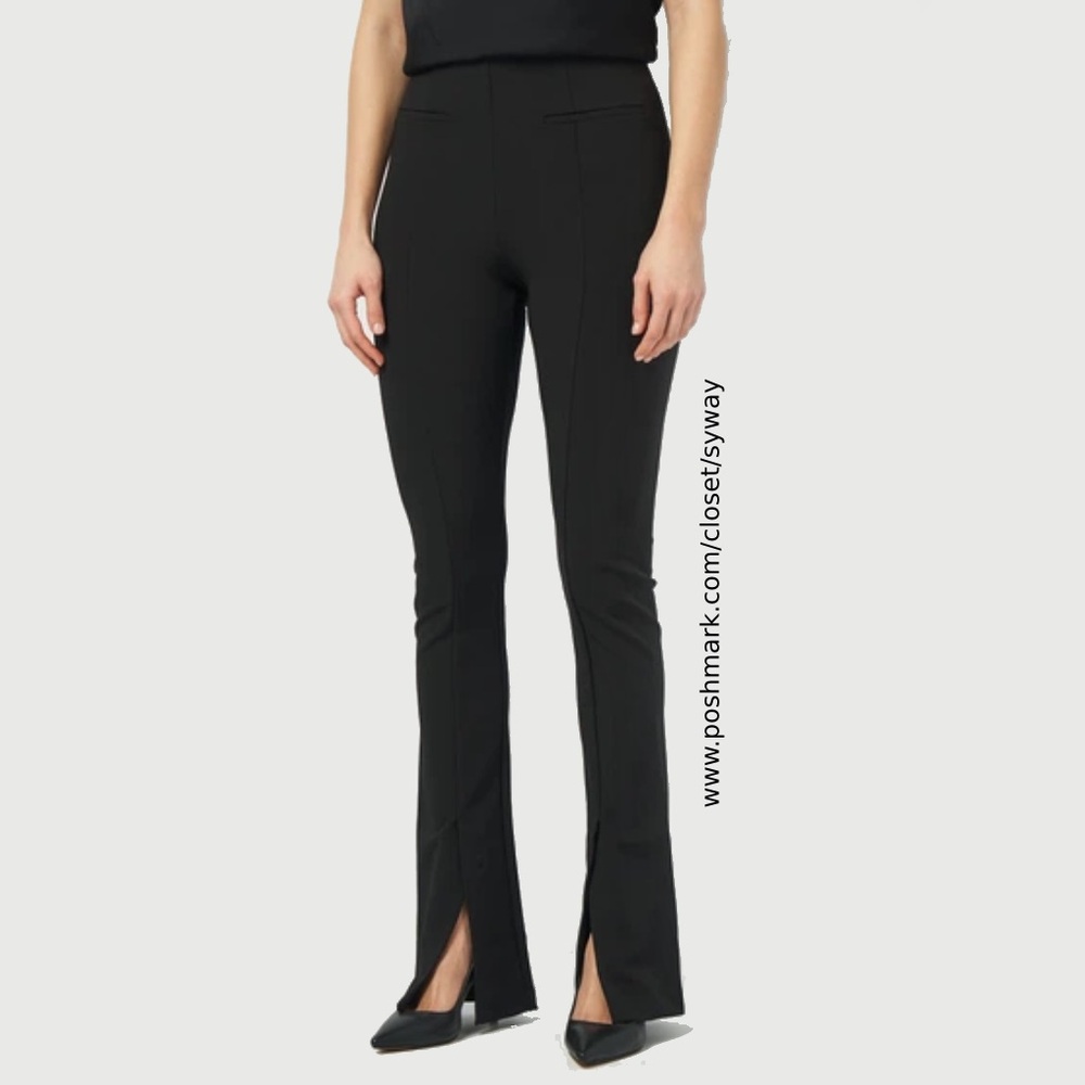 Zara Black Split-Hem Straight Leg Pants XS 5427/524